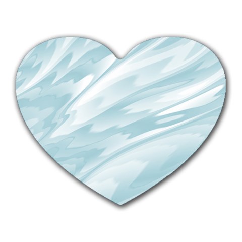 Light Blue Feathered Texture Heart Mousepads from ArtsNow.com Front