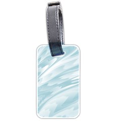 Light Blue Feathered Texture Luggage Tag (two sides) from ArtsNow.com Back