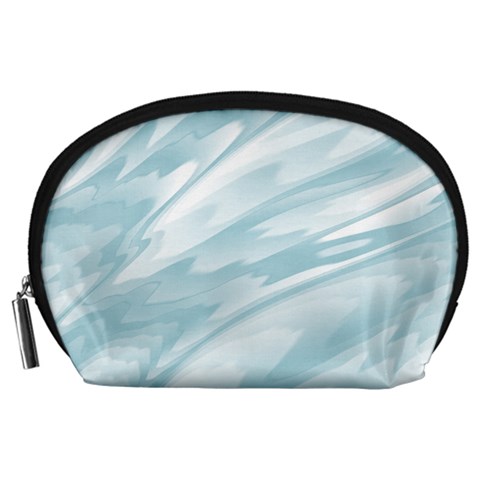Light Blue Feathered Texture Accessory Pouch (Large) from ArtsNow.com Front