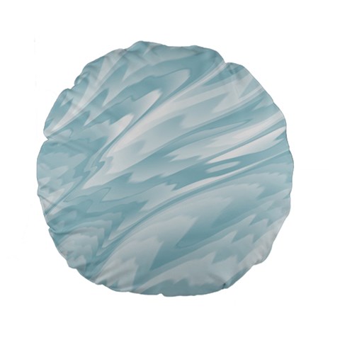 Light Blue Feathered Texture Standard 15  Premium Flano Round Cushions from ArtsNow.com Front