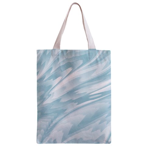 Light Blue Feathered Texture Zipper Classic Tote Bag from ArtsNow.com Front