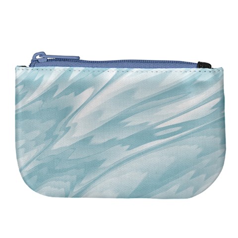 Light Blue Feathered Texture Large Coin Purse from ArtsNow.com Front