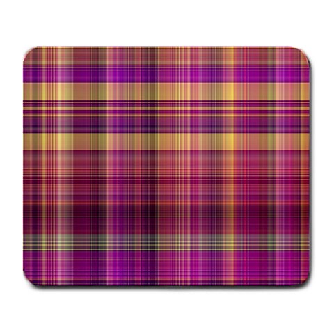 Magenta Gold Madras Plaid Large Mousepads from ArtsNow.com Front