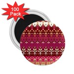 Boho Fuschia and Gold Pattern 2.25  Magnets (100 pack) 