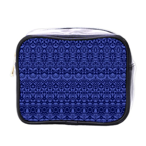 Boho Navy Blue  Mini Toiletries Bag (One Side) from ArtsNow.com Front