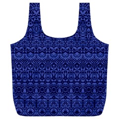 Boho Navy Blue  Full Print Recycle Bag (XL) from ArtsNow.com Front