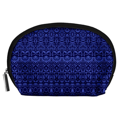 Boho Navy Blue  Accessory Pouch (Large) from ArtsNow.com Front