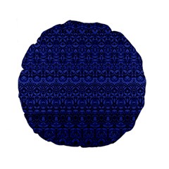 Boho Navy Blue  Standard 15  Premium Flano Round Cushions from ArtsNow.com Back