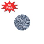 Faded Blue Abstract Art 1  Mini Buttons (10 pack) 