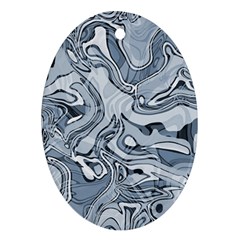 Faded Blue Abstract Art Oval Ornament (Two Sides) from ArtsNow.com Back