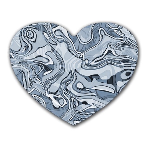 Faded Blue Abstract Art Heart Mousepads from ArtsNow.com Front