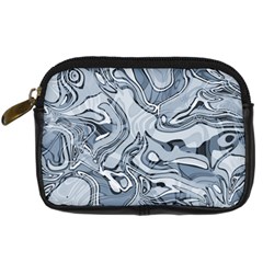 Faded Blue Abstract Art Digital Camera Leather Case from ArtsNow.com Front