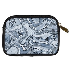 Faded Blue Abstract Art Digital Camera Leather Case from ArtsNow.com Back
