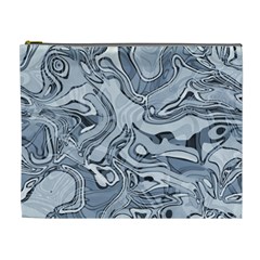 Faded Blue Abstract Art Cosmetic Bag (XL) from ArtsNow.com Front