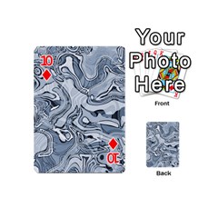 Faded Blue Abstract Art Playing Cards 54 Designs (Mini) from ArtsNow.com Front - Diamond10