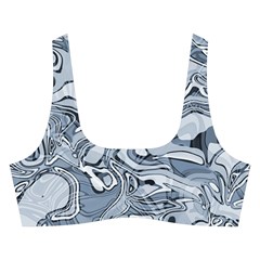 Faded Blue Abstract Art Cross Back Hipster Bikini Set from ArtsNow.com Front