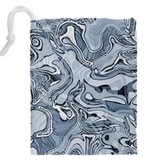 Faded Blue Abstract Art Drawstring Pouch (4XL) from ArtsNow.com Back