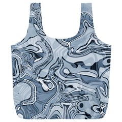 Faded Blue Abstract Art Full Print Recycle Bag (XXL) from ArtsNow.com Back