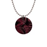 Red Black Abstract Art 1  Button Necklace