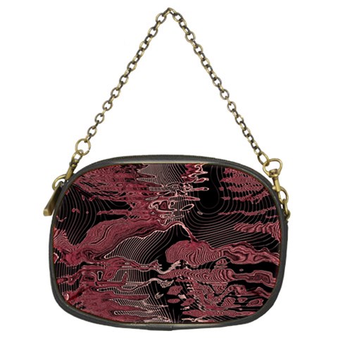 Red Black Abstract Art Chain Purse (Two Sides) from ArtsNow.com Front