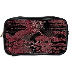 Red Black Abstract Art Toiletries Bag (Two Sides) from ArtsNow.com Back