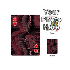 Red Black Abstract Art Playing Cards 54 Designs (Mini) from ArtsNow.com Front - Heart10