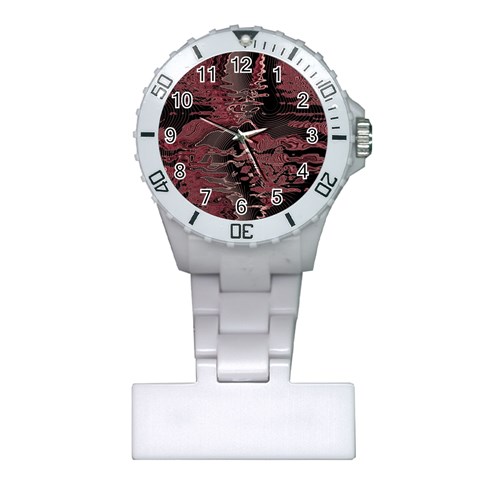 Red Black Abstract Art Plastic Nurses Watch from ArtsNow.com Front