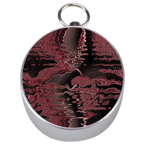 Red Black Abstract Art Silver Compasses from ArtsNow.com Front