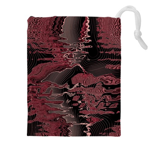 Red Black Abstract Art Drawstring Pouch (4XL) from ArtsNow.com Front
