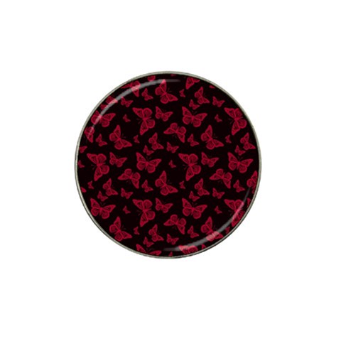 Red and Black Butterflies Hat Clip Ball Marker from ArtsNow.com Front