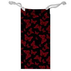 Red and Black Butterflies Jewelry Bag from ArtsNow.com Front