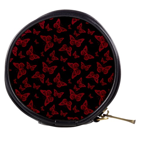 Red and Black Butterflies Mini Makeup Bag from ArtsNow.com Front