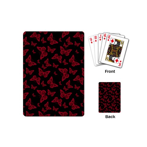 Red and Black Butterflies Playing Cards Single Design (Mini) from ArtsNow.com Back