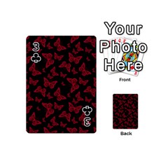 Red and Black Butterflies Playing Cards 54 Designs (Mini) from ArtsNow.com Front - Club3