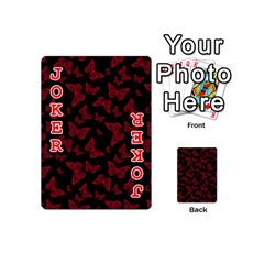 Red and Black Butterflies Playing Cards 54 Designs (Mini) from ArtsNow.com Front - Joker2