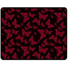 Red and Black Butterflies Double Sided Fleece Blanket (Medium)  from ArtsNow.com 58.8 x47.4  Blanket Back
