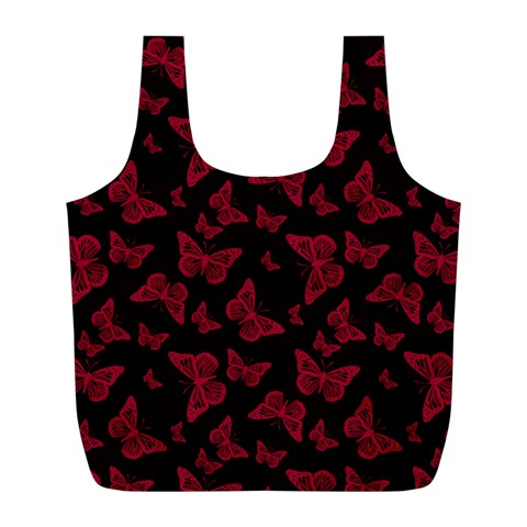 Red and Black Butterflies Full Print Recycle Bag (L) from ArtsNow.com Front