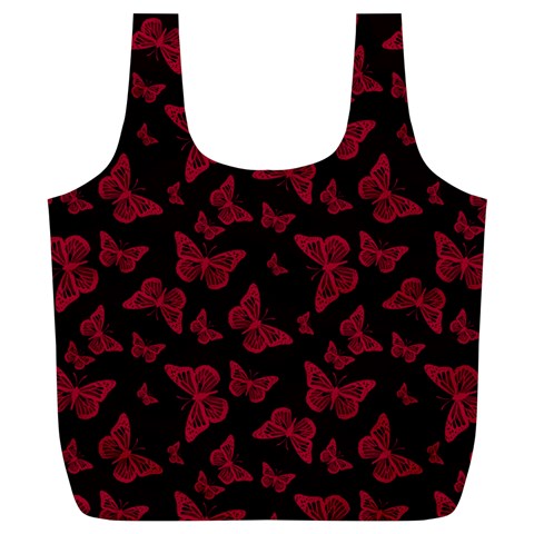 Red and Black Butterflies Full Print Recycle Bag (XL) from ArtsNow.com Front