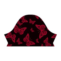 Red and Black Butterflies Short Sleeve V Left Sleeve