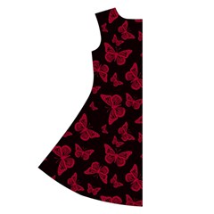 Red and Black Butterflies Long Sleeve Velvet V Back Left