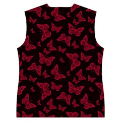 Red and Black Butterflies Women s Button Up Vest from ArtsNow.com Back