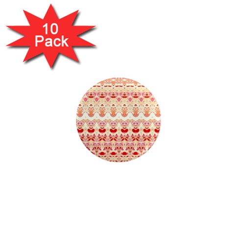 Boho Red Gold 1  Mini Magnet (10 pack)  from ArtsNow.com Front
