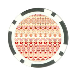 Boho Red Gold Poker Chip Card Guard (10 pack) from ArtsNow.com Front