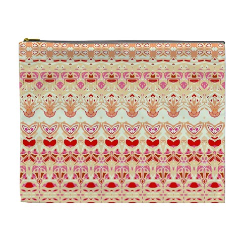 Boho Red Gold Cosmetic Bag (XL) from ArtsNow.com Front