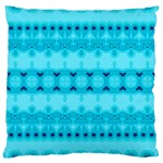 Boho Aqua Blue Large Cushion Case (One Side)