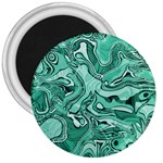 Biscay Green Swirls 3  Magnets