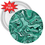 Biscay Green Swirls 3  Buttons (10 pack) 