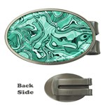 Biscay Green Swirls Money Clips (Oval) 