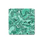 Biscay Green Swirls Square Magnet