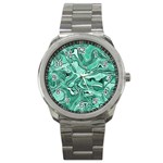 Biscay Green Swirls Sport Metal Watch